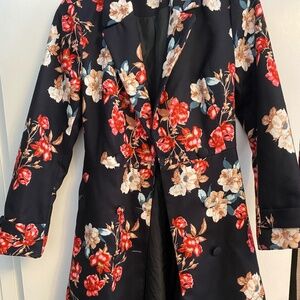 VENUS Floral Belted Trench‑Style Coat – Size 4